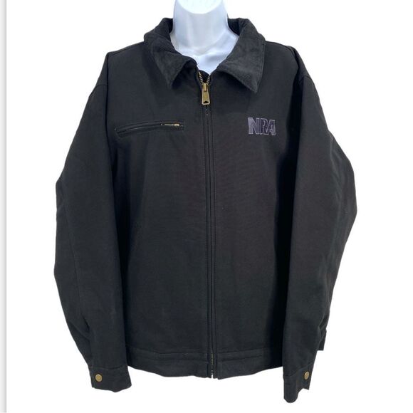 Burks Bay NRA Member Men's Jacket Black Canvas Flannel Lined Size Large - Picture 12 of 12